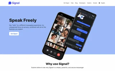 Signal Messenger 网站预览