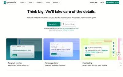 Grammarly 网站预览