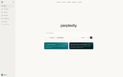 Perplexity AI 网站预览