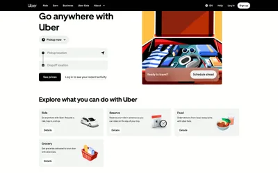Uber 网站预览