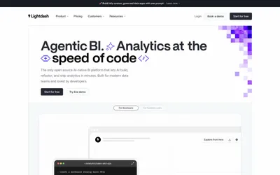 Lightdash 网站预览
