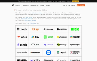 PlanetScale 网站预览