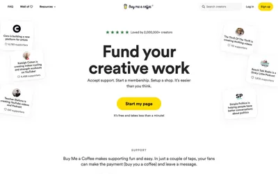 Buymeacoffee 网站预览