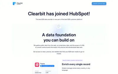 Clearbit 网站预览
