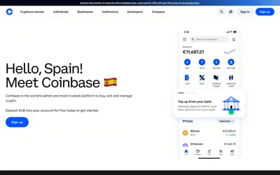 Coinbase 网站预览