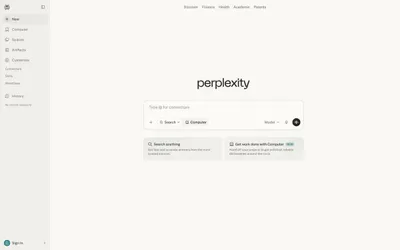 Perplexity AI 网站预览