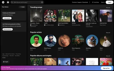 Spotify 网站预览