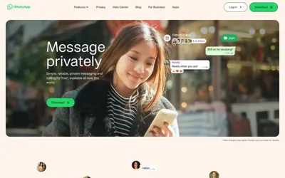WhatsApp.com 网站预览