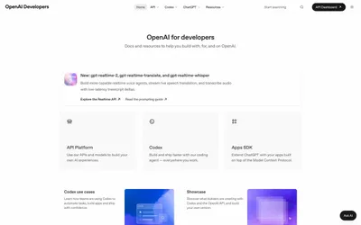 OpenAI Developers 网站预览