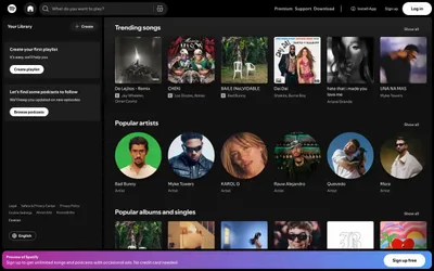 Spotify 网站预览