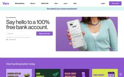Varo Bank 网站预览