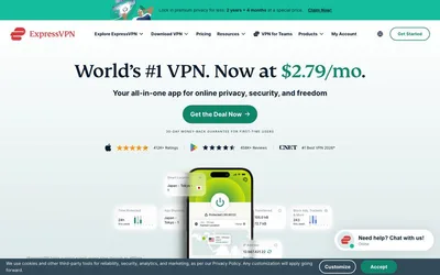 ExpressVPN 网站预览