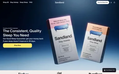 Sandland Sleep 网站预览