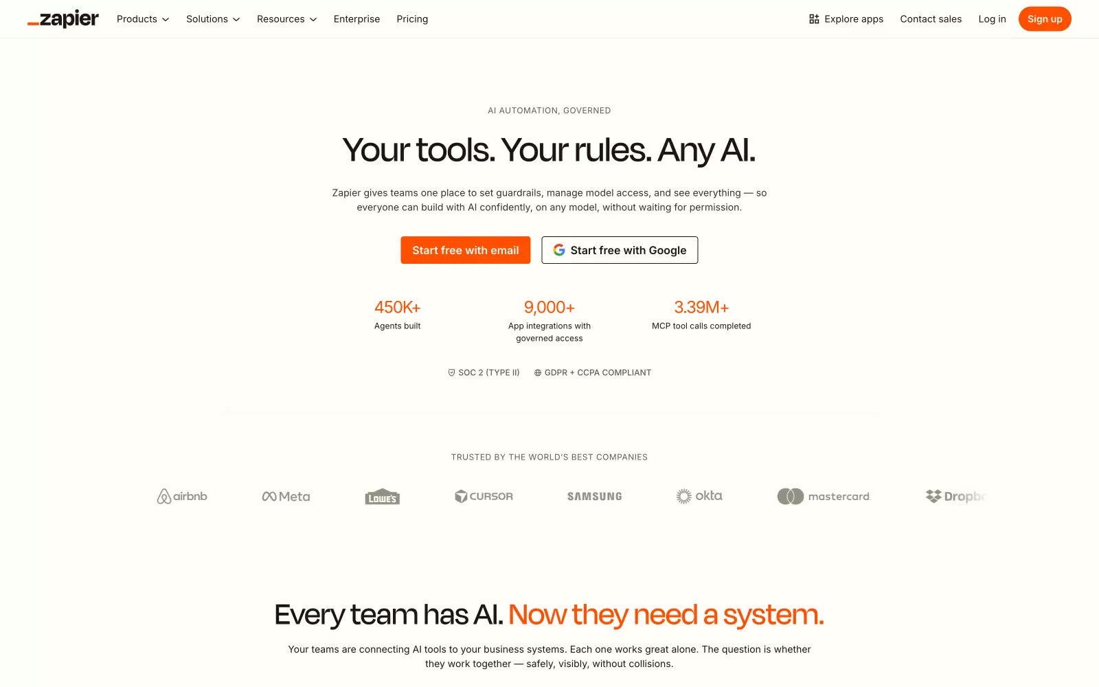 Zapier 网站预览