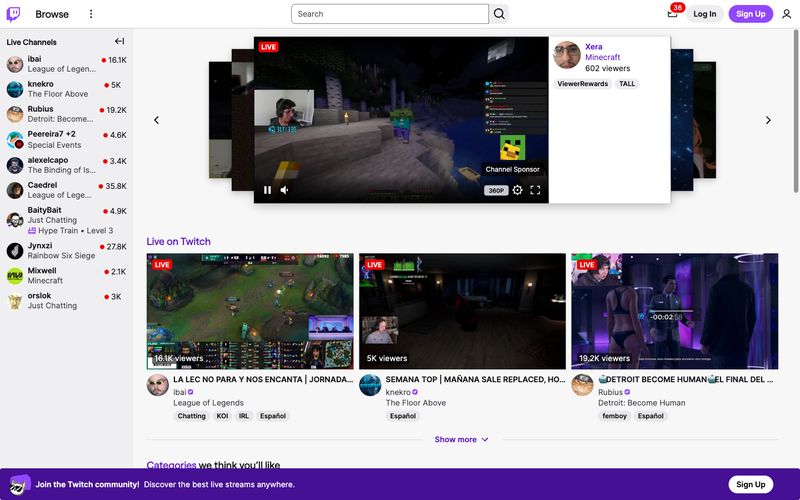 Twitch 网站预览