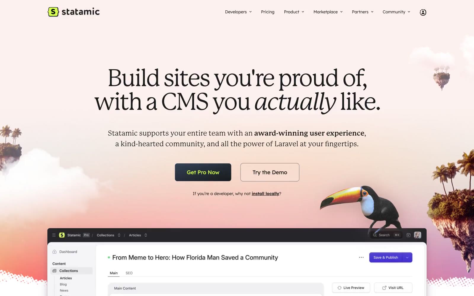 Statamic 网站预览