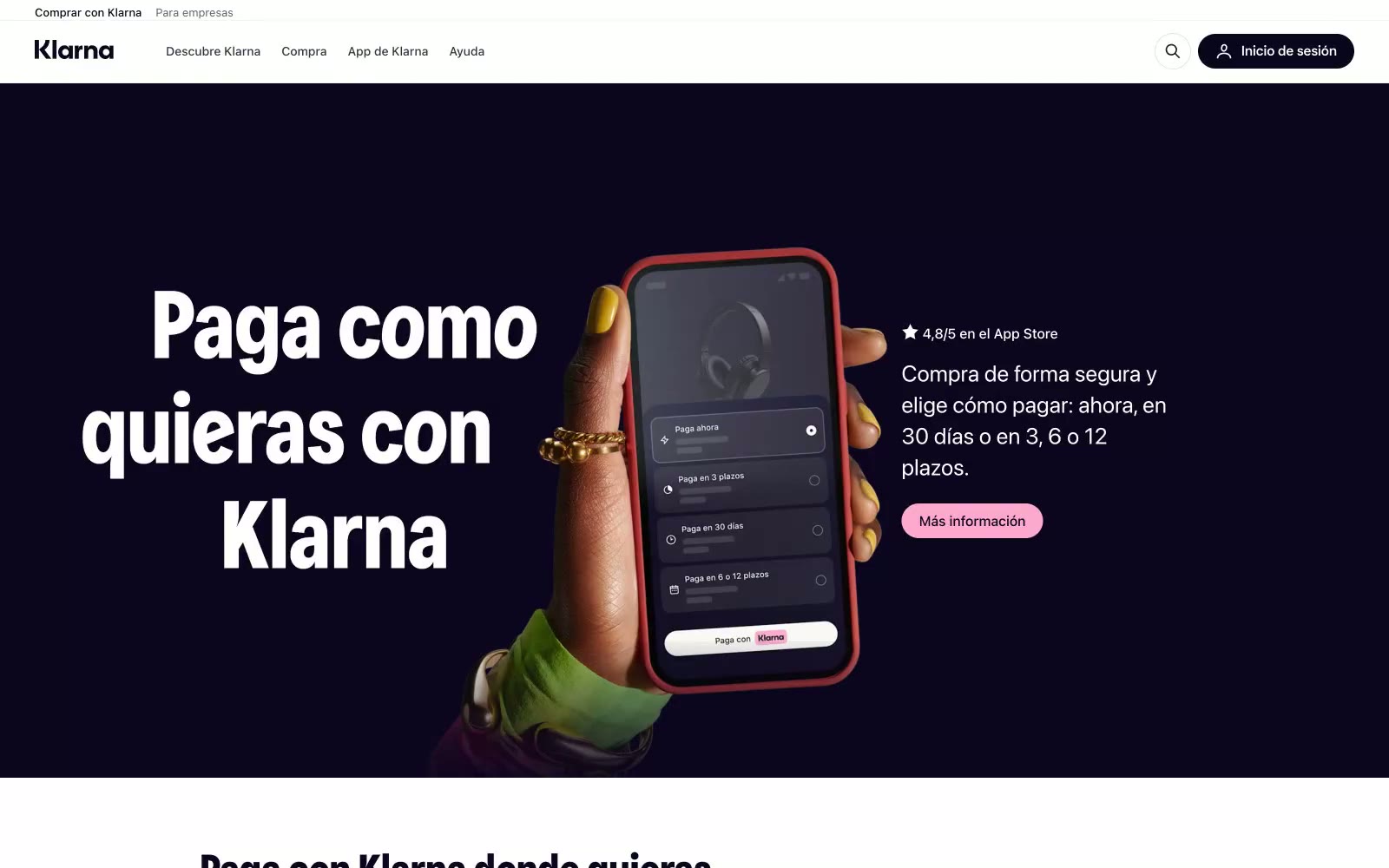 Klarna ES 网站预览