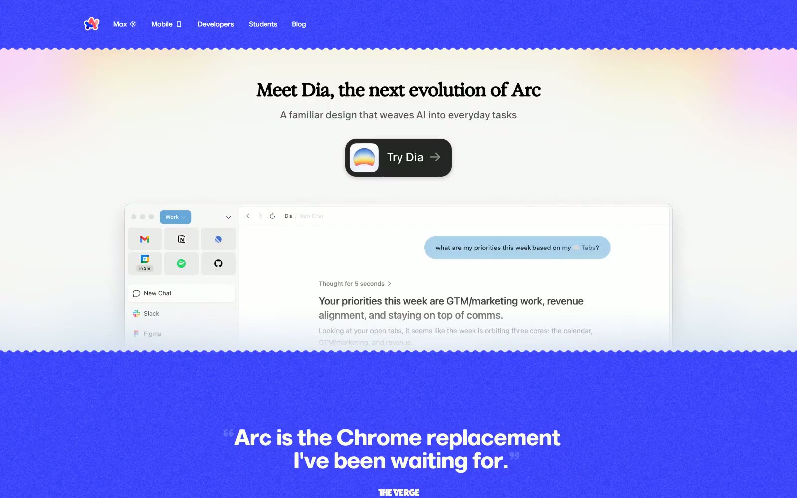 Arc 网站预览
