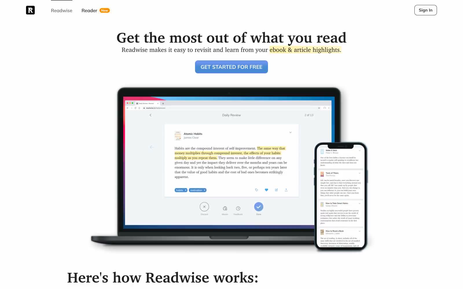 Readwise 网站预览