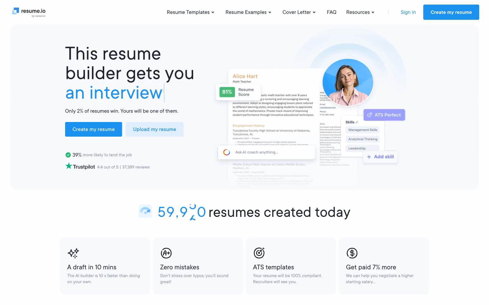 Free Resume Builder 网站预览