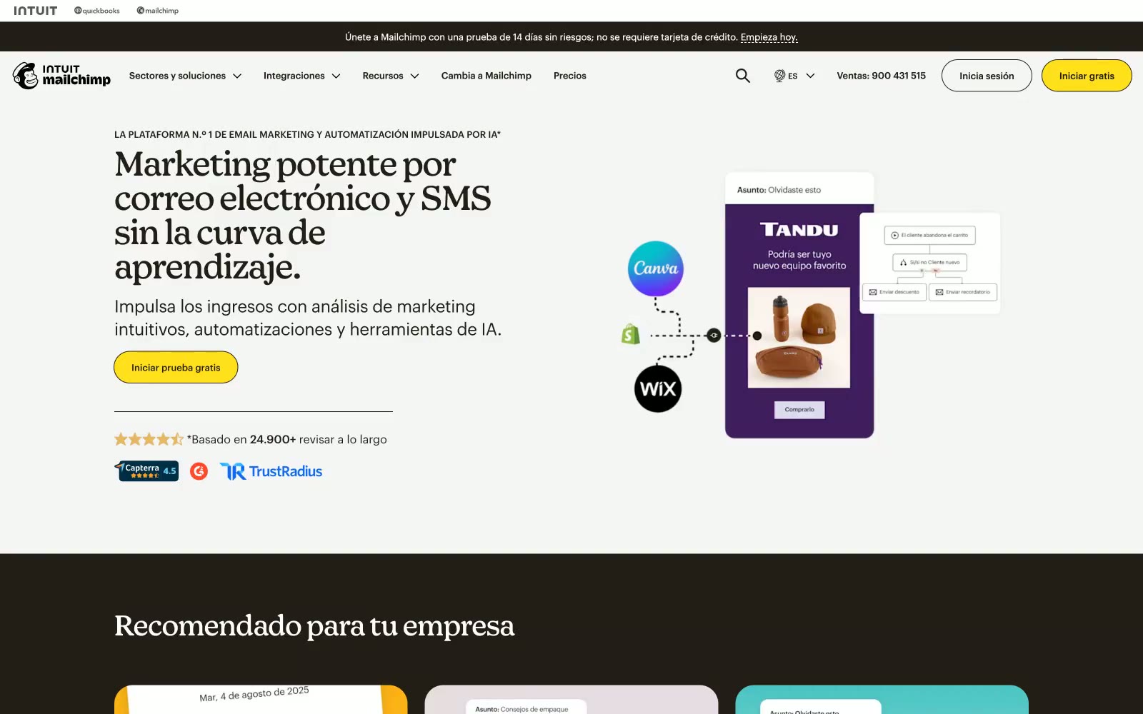 Mailchimp 网站预览