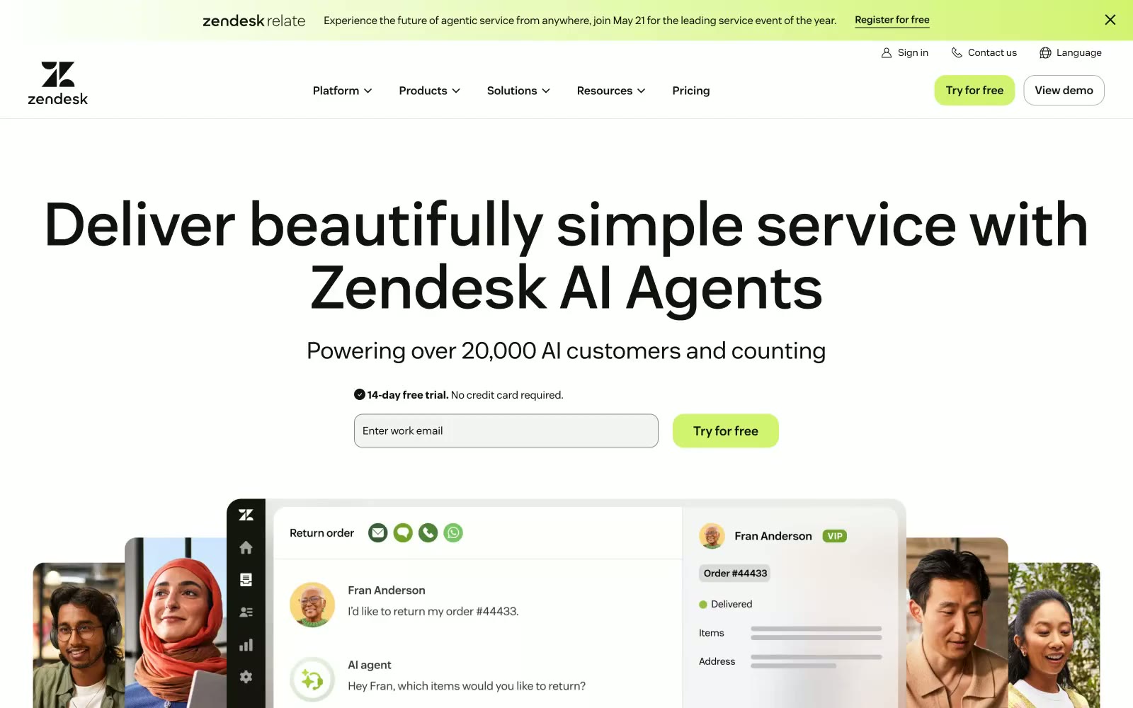 Zendesk 网站预览