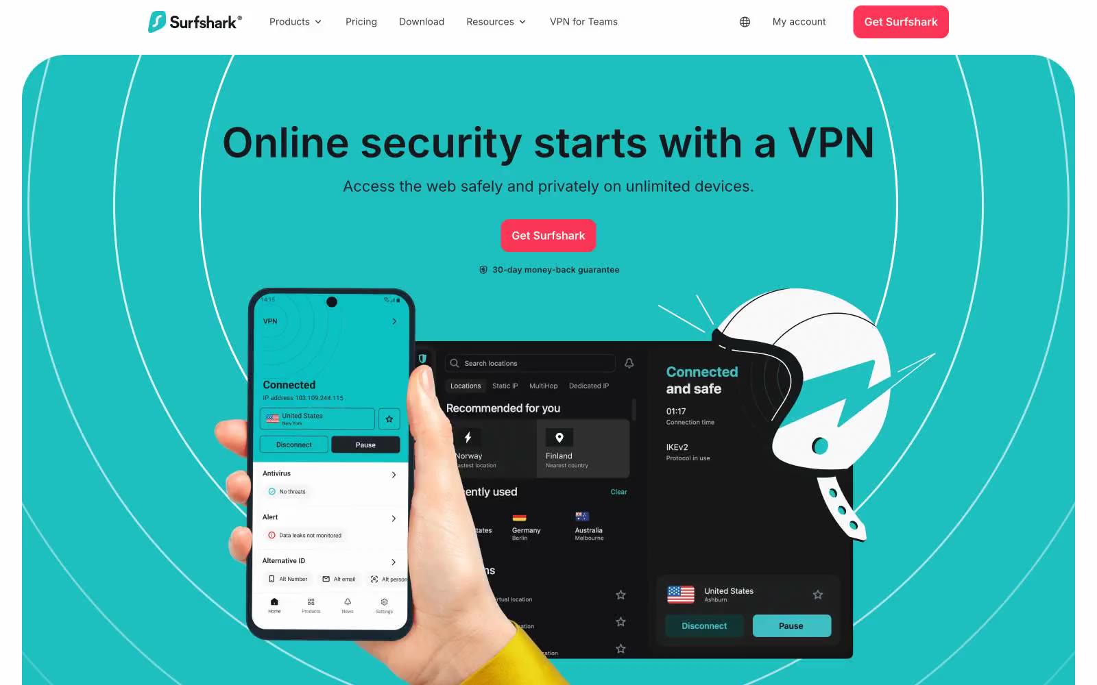 Surfshark 网站预览