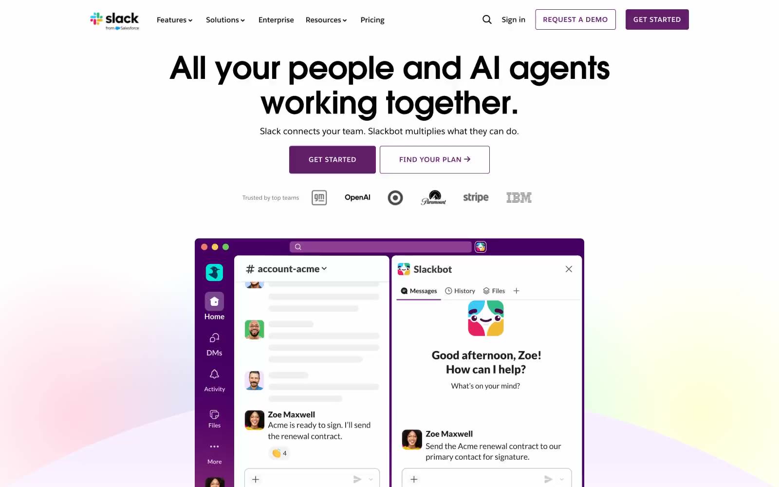 Slack 网站预览