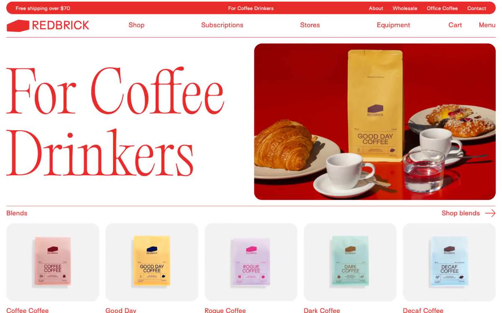 Redbrick Coffee 网站预览
