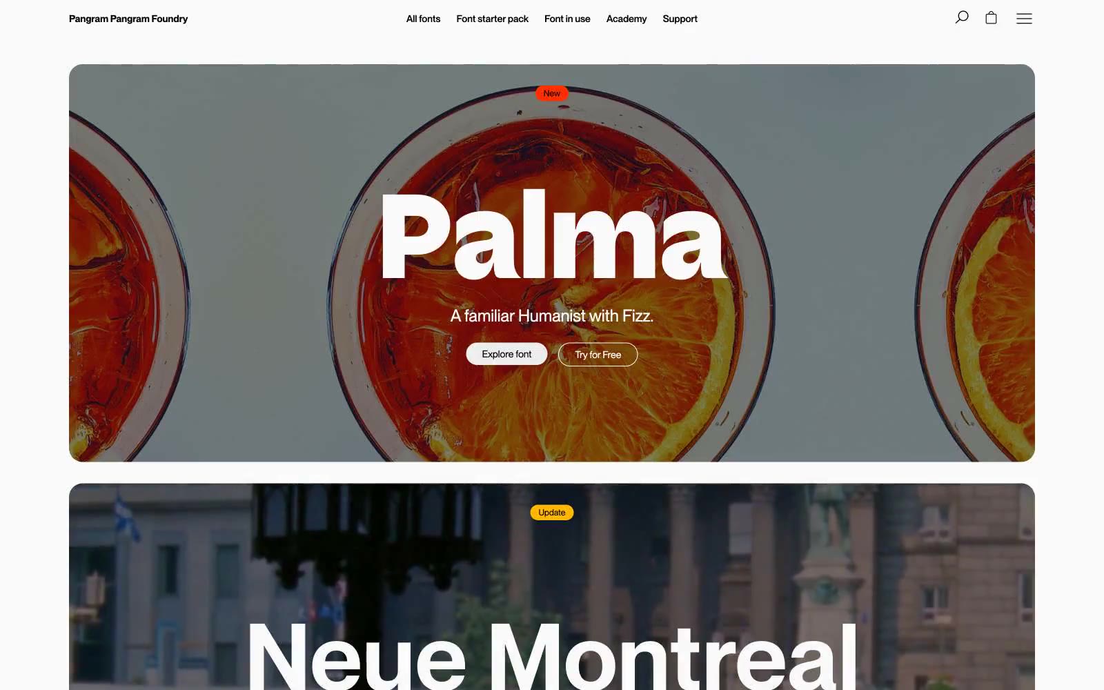 Pangram Pangram Foundry 网站预览