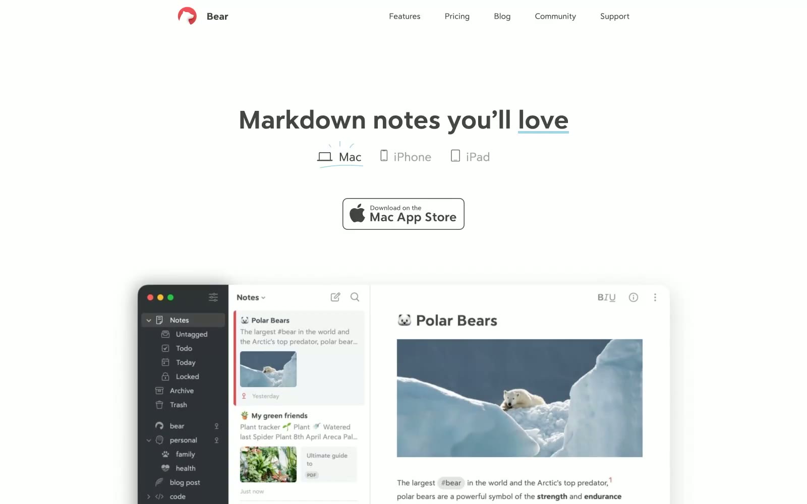 Bear Markdown Notes 网站预览