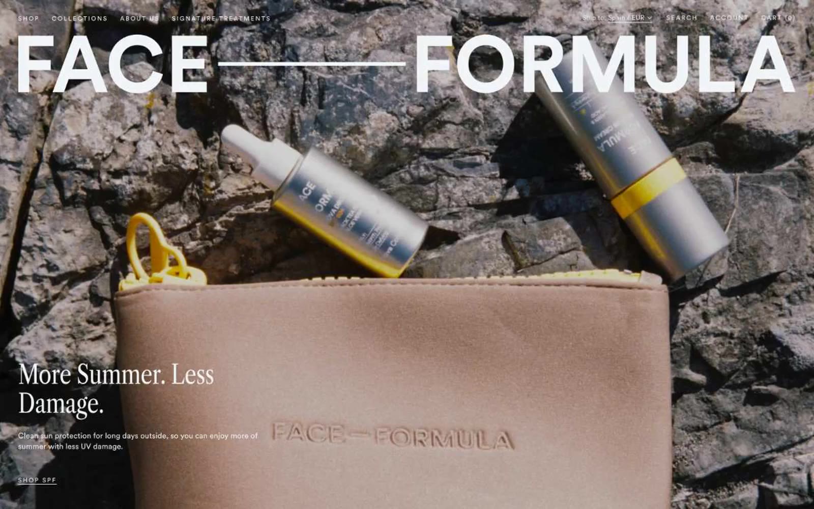 Face Formula 网站预览
