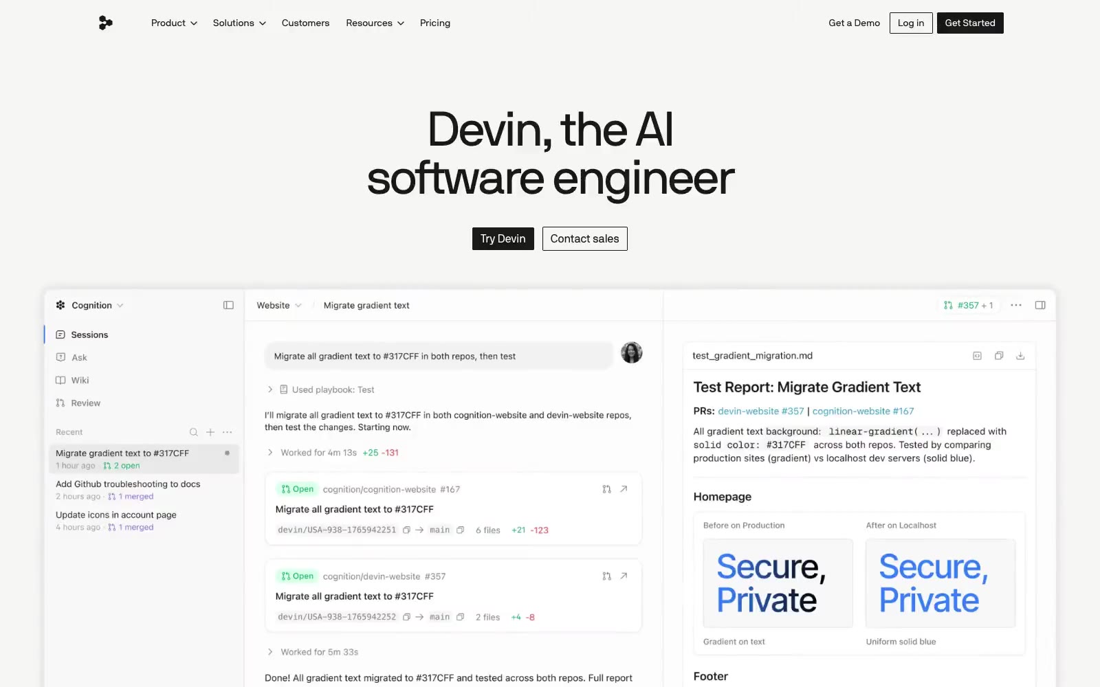 Devin 网站预览