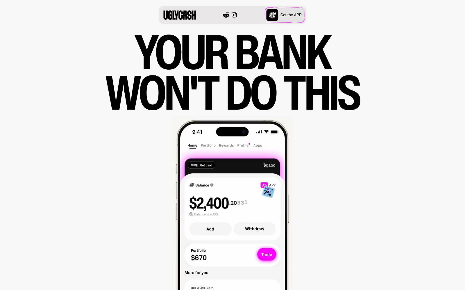 UGLYCASH 网站预览