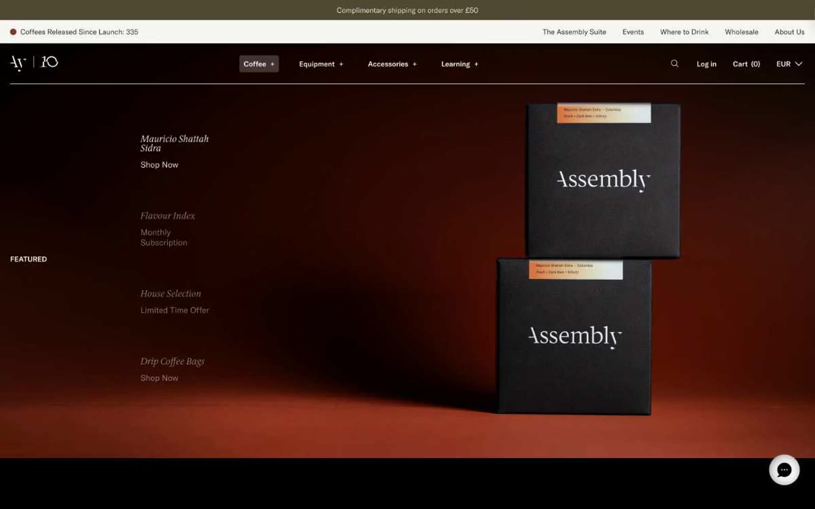Assembly Coffee London 网站预览