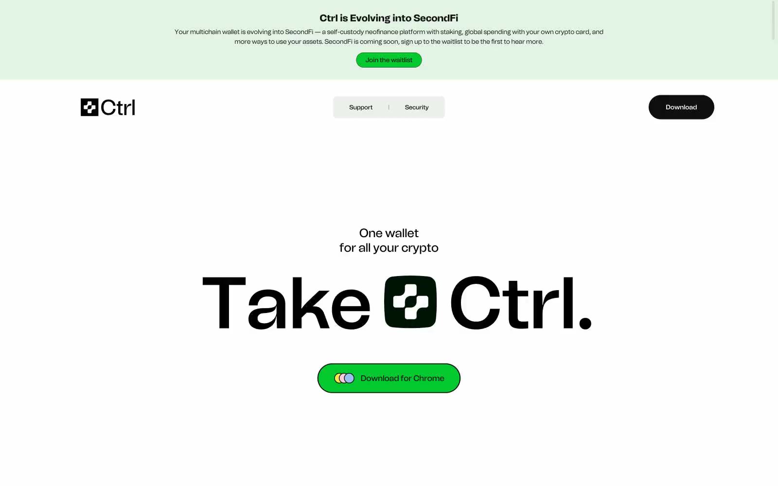 Secure and powerful crypto wallet | Ctrl Wallet 网站预览