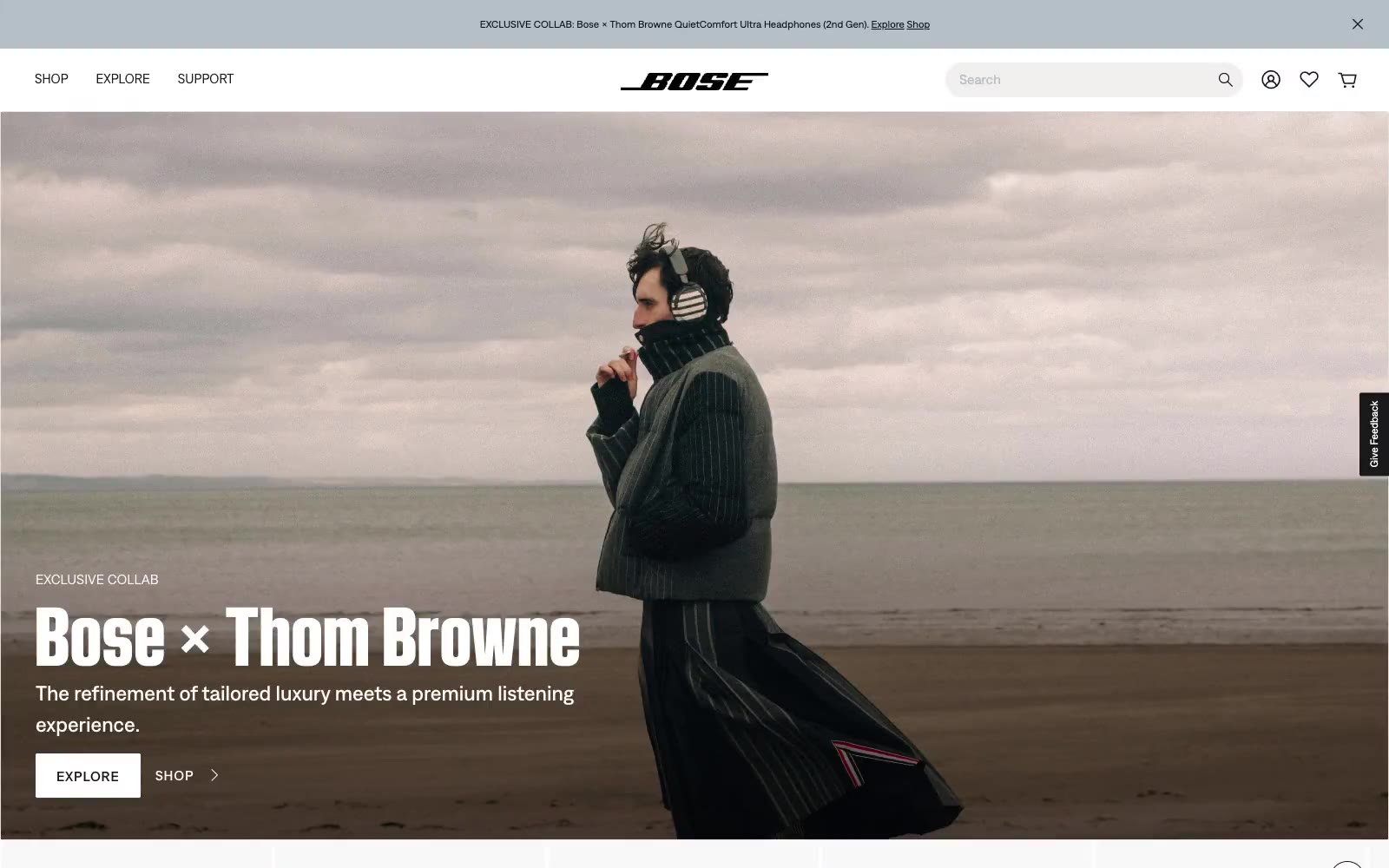 Bose 网站预览