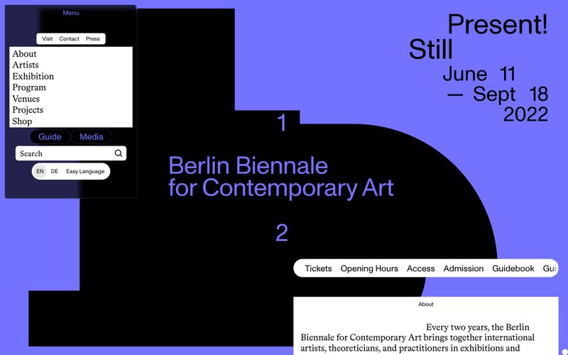 12th Berlin Biennale for Contemporary Art 网站预览
