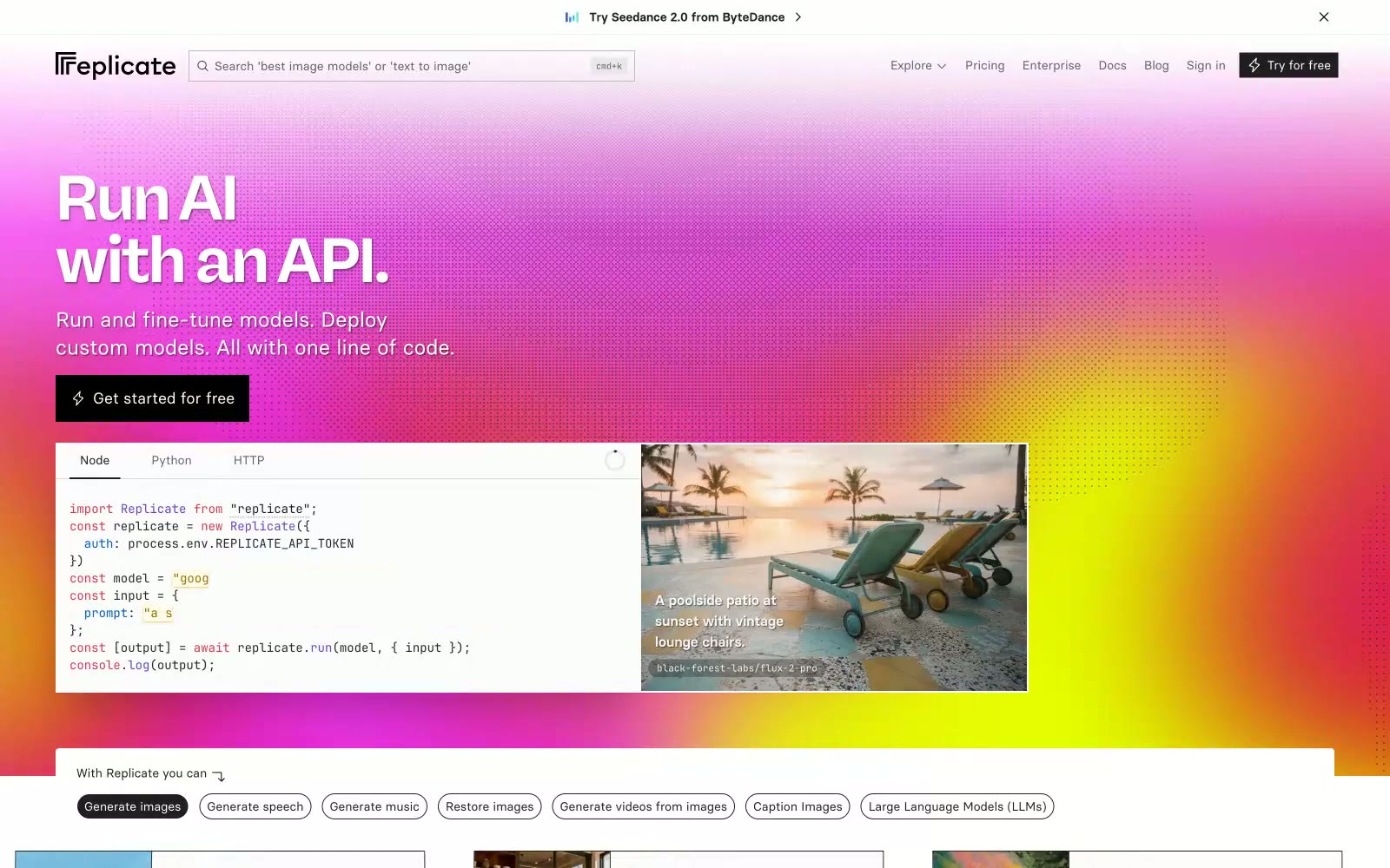 Replicate 网站预览