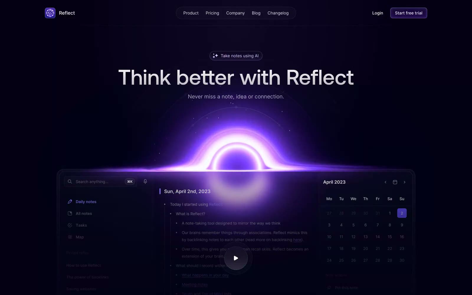 Reflect Notes 网站预览