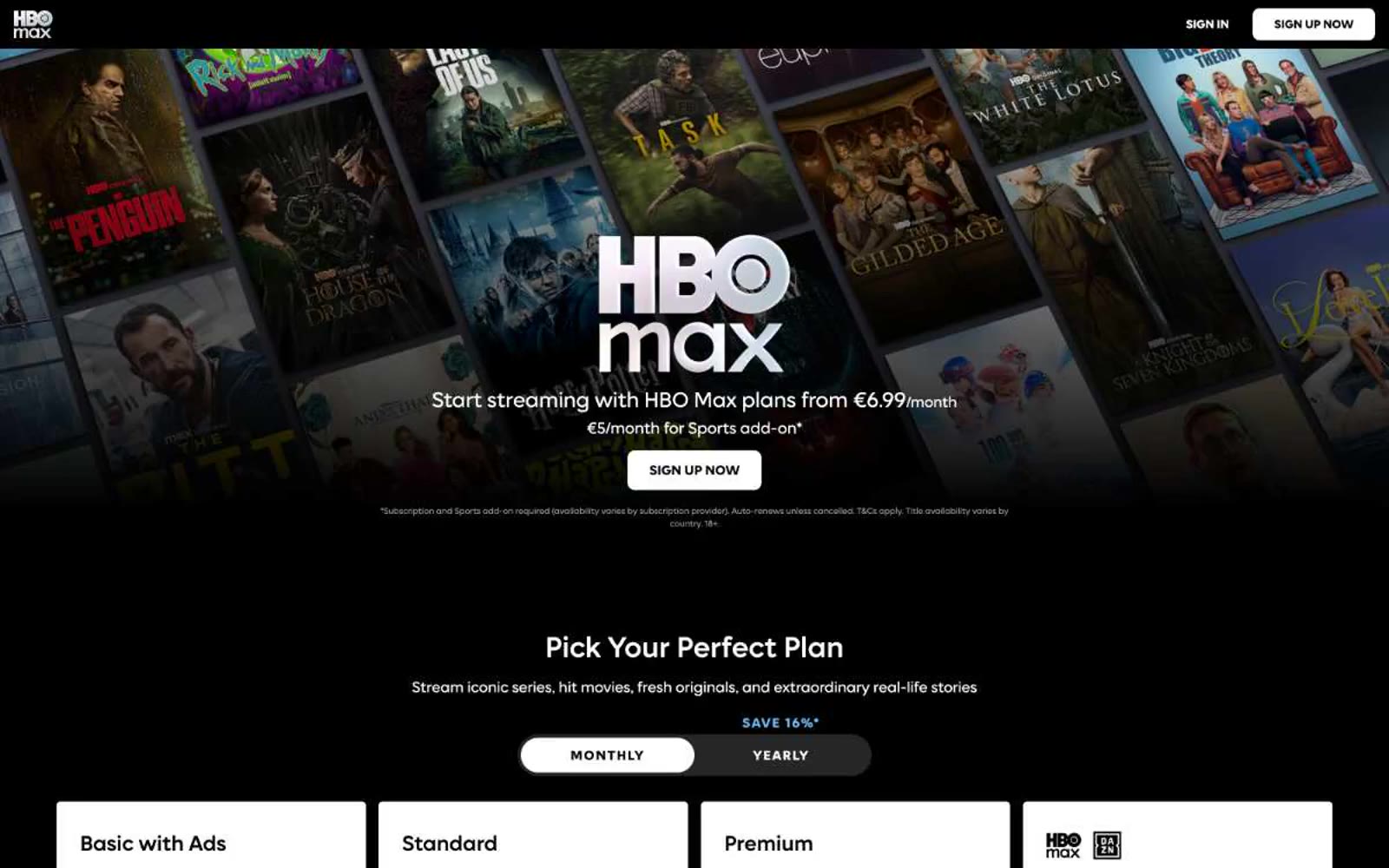HBO Max 网站预览