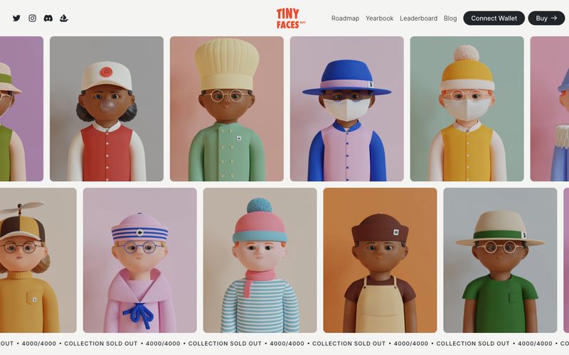 TinyFaces NFT 网站预览