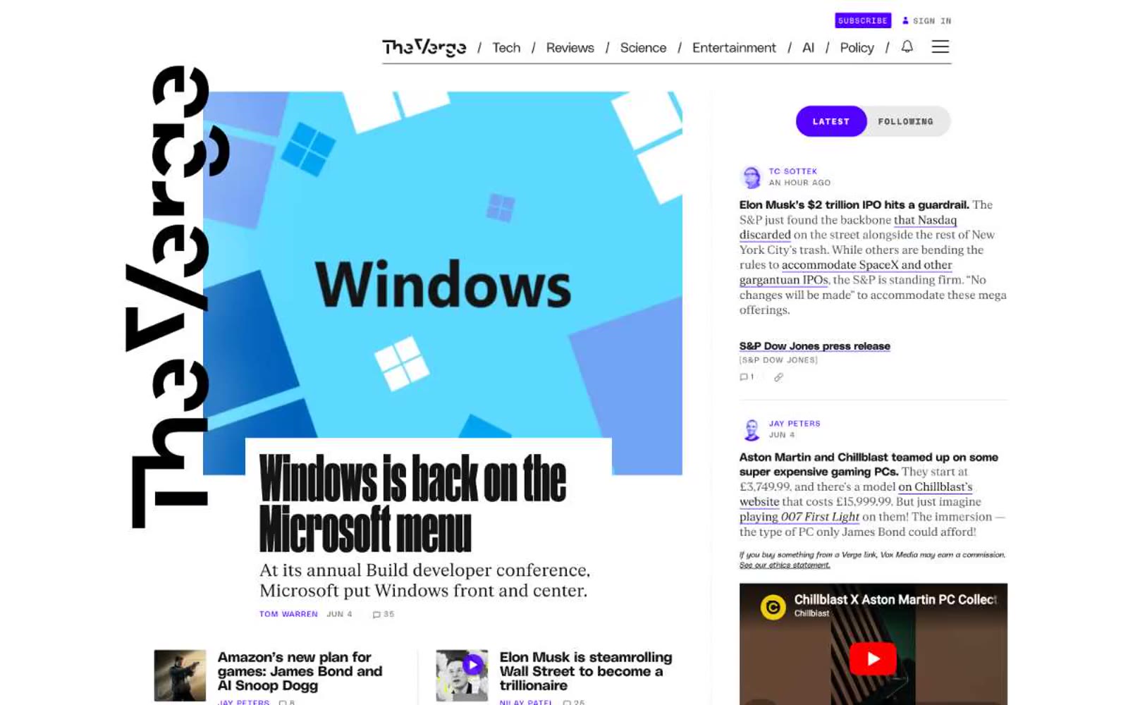The Verge 网站预览