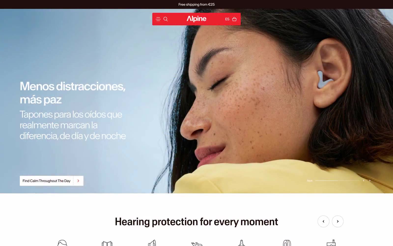 Alpine Hearing Protection 网站预览