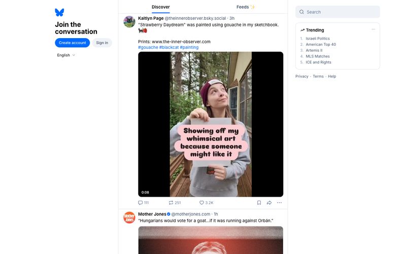 Bluesky Social 网站预览