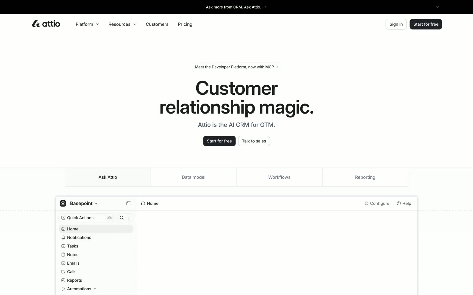 Attio 网站预览