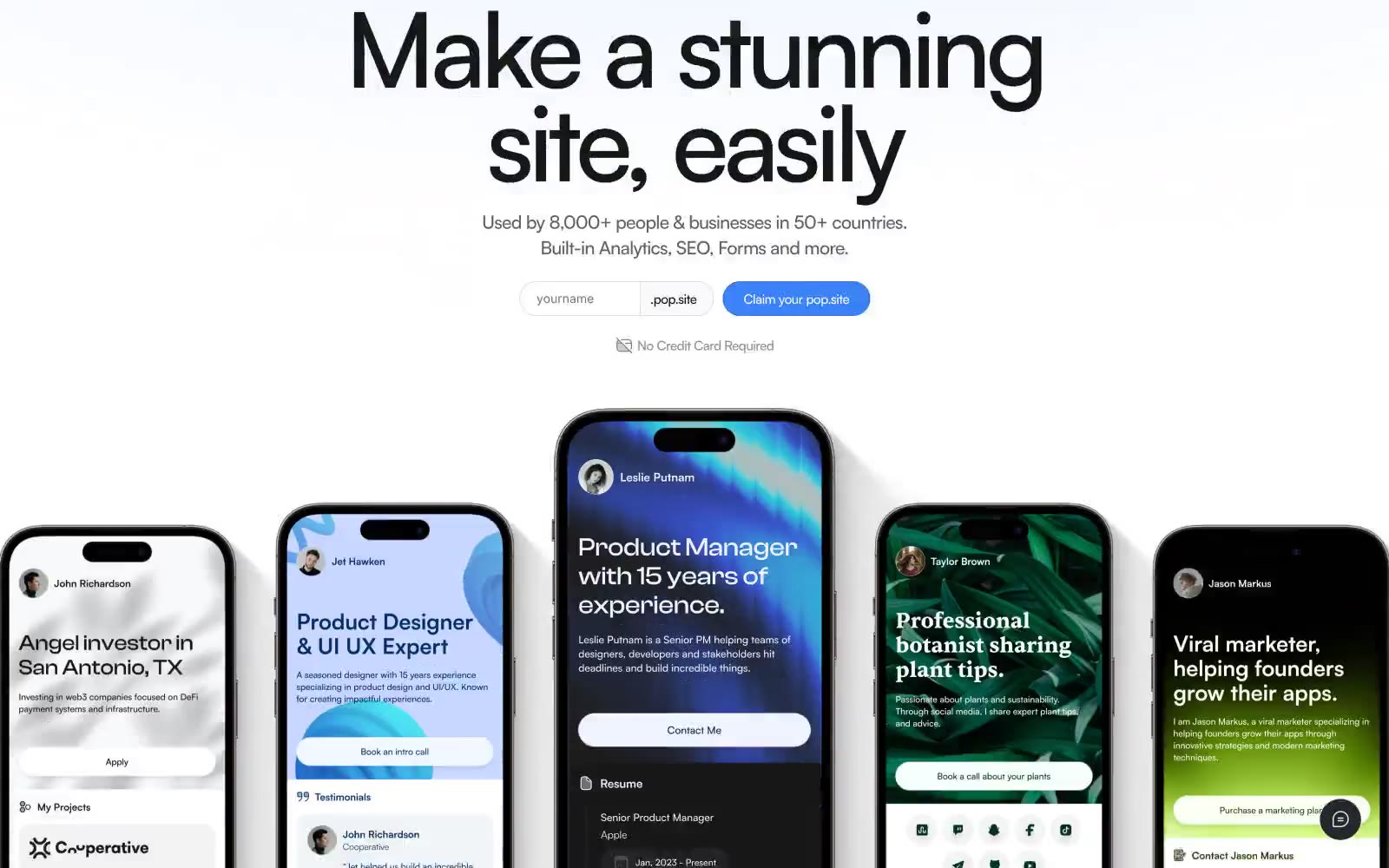 Pop Site 网站预览