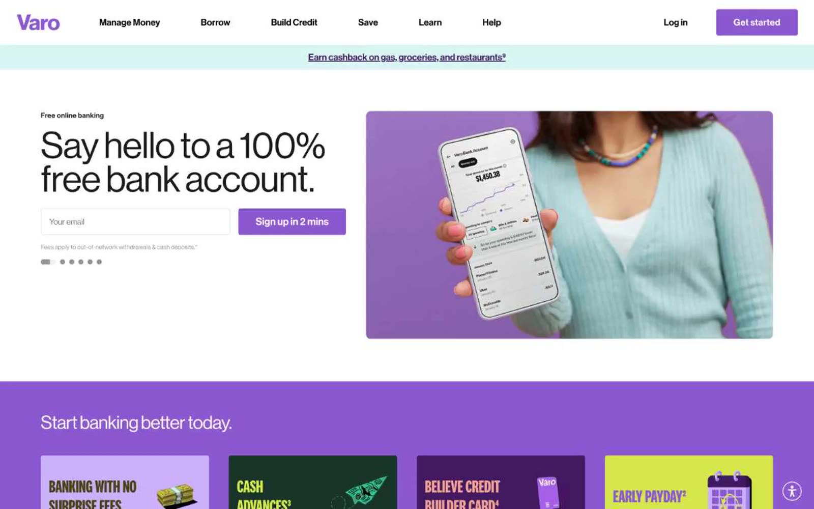 Varo Bank 网站预览