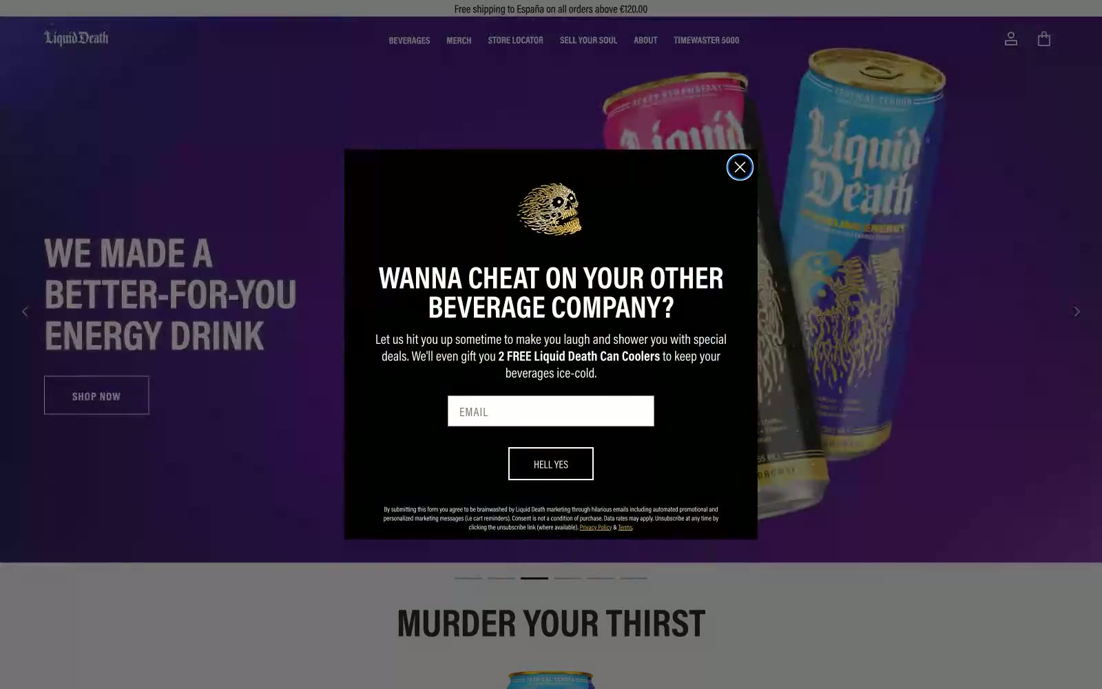 Liquid Death 网站预览