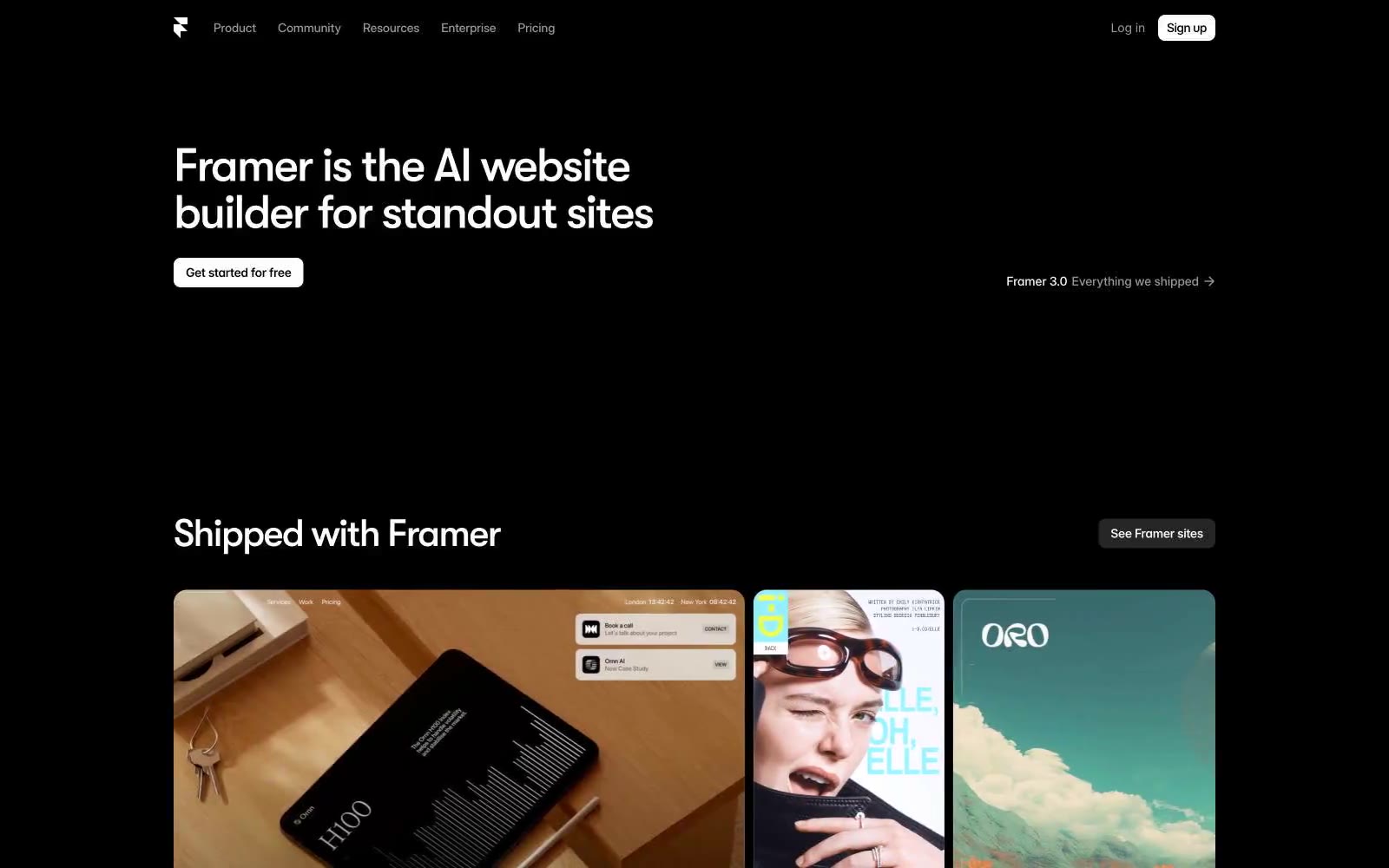 Framer 网站预览
